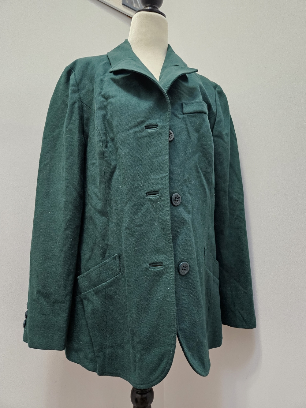 Pendleton Deep Green Button Front Women's Jacket Gold Tag Pure Virgin Wool